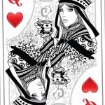 Lady of Hearts tattoo card 12.07.2019 №048 - an example of a drawing - tattoovalue.net