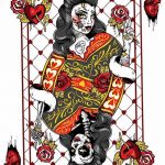 Lady of Hearts tattoo card 12.07.2019 №066 - an example of a drawing - tattoovalue.net