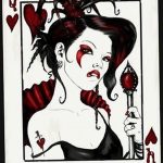 Lady of Hearts tattoo card 12.07.2019 №081 - an example of a drawing - tattoovalue.net