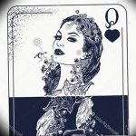 Lady of Hearts tattoo card 12.07.2019 №085 - an example of a drawing - tattoovalue.net