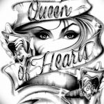 Lady of Hearts tattoo card 12.07.2019 №093 - an example of a drawing - tattoovalue.net