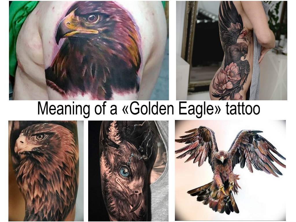Meaning of a Golden Eagle tattoo - information about the features of the picture and photo examples of finished tattoos