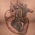 Photo biomechanics heart tattoo 30.07.2019 №007 - biomechanics tattoo - tattoovalue.net