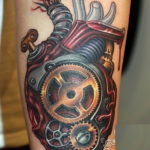 Photo biomechanics heart tattoo 30.07.2019 №012 - biomechanics tattoo - tattoovalue.net