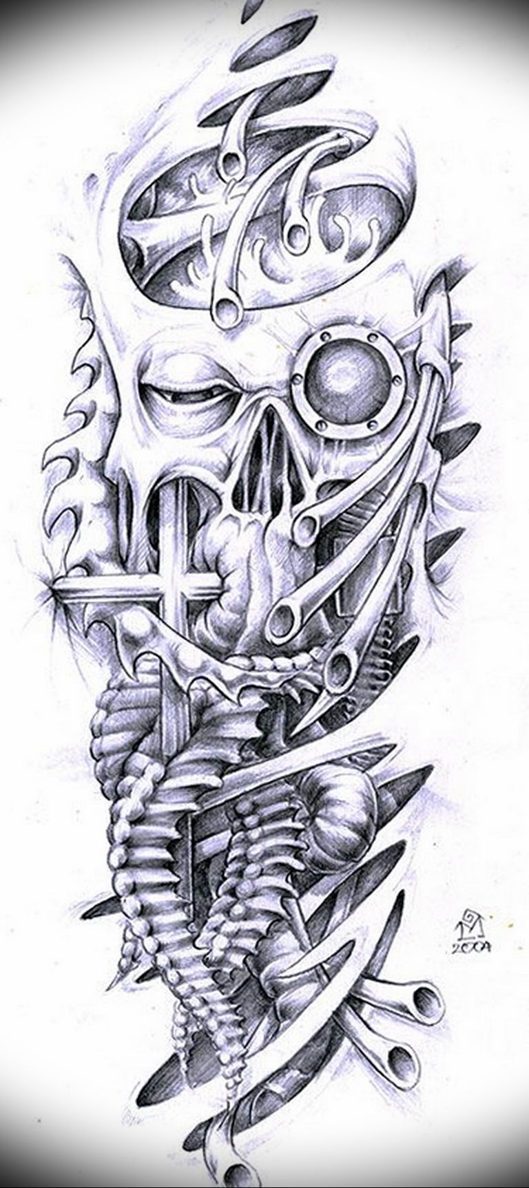 Biomechanical designs  vector illustration Tattoo design in biomechanical  style vinylready  CanStock