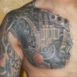 Photo chest biomechanics tattoo 30.07.2019 №032 - biomechanics tattoo - tattoovalue.net
