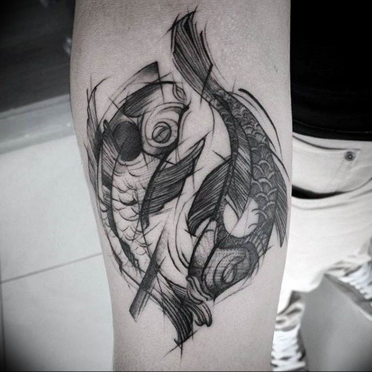 Photo fish yin yang tattoo 15.07.2019 №007 - picture fish yin yang tattoo - tattoovalue.net