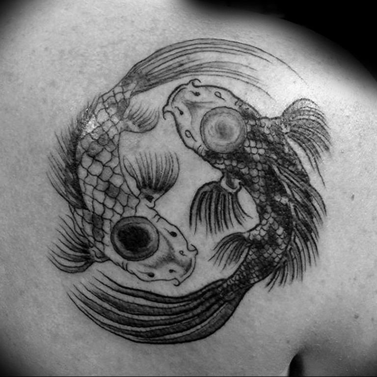 Photo fish yin yang tattoo 15.07.2019 №020 - picture fish yin yang tattoo - tattoovalue.net