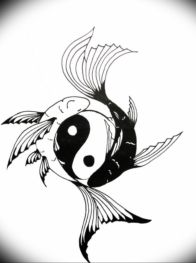 Photo fish yin yang tattoo 15.07.2019 №022 - picture fish yin yang tattoo - tattoovalue.net