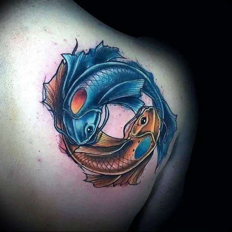Photo fish yin yang tattoo 15.07.2019 №032 - picture fish yin yang tattoo - tattoovalue.net
