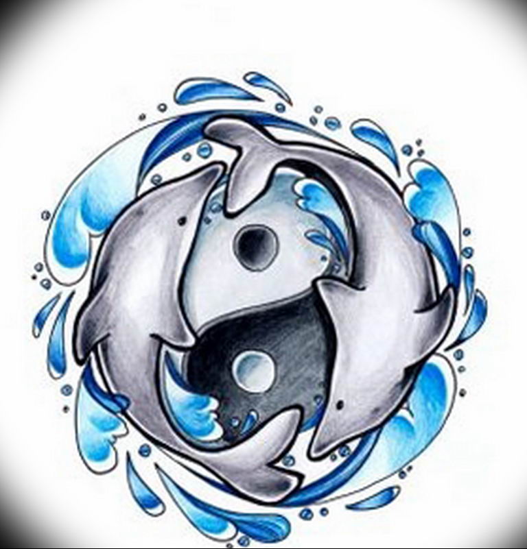 Photo fish yin yang tattoo 15.07.2019 №068 - picture fish yin yang tattoo - tattoovalue.net