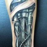 Photo forearm biomechanics tattoo 30.07.2019 №025 - biomechanics tattoo - tattoovalue.net