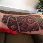 Photo forearm biomechanics tattoo 30.07.2019 №053 - biomechanics tattoo - tattoovalue.net