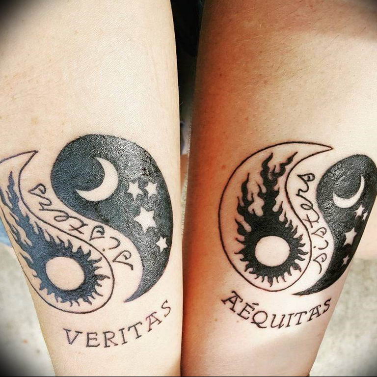 Photo paired tattoos yin yang 15.07.2019 №004 - picture paired tattoos yin yang - tattoovalue.net