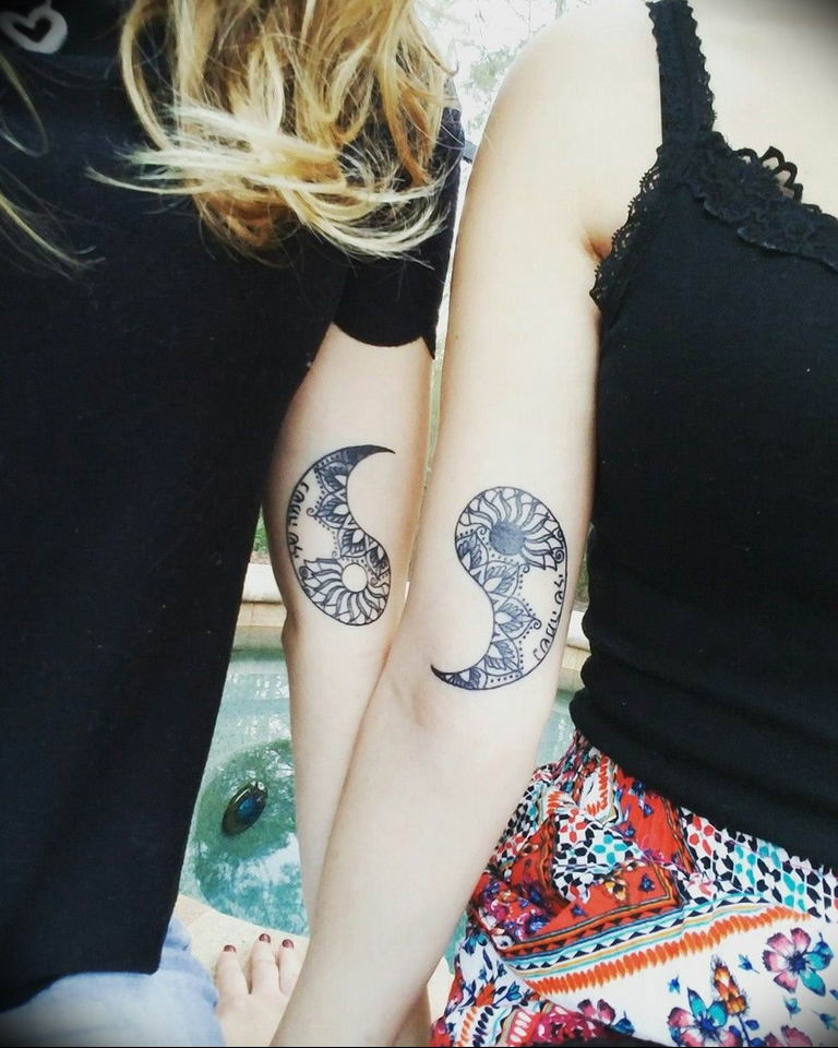 Photo paired tattoos yin yang 15.07.2019 №007 - picture paired tattoos yin yang - tattoovalue.net