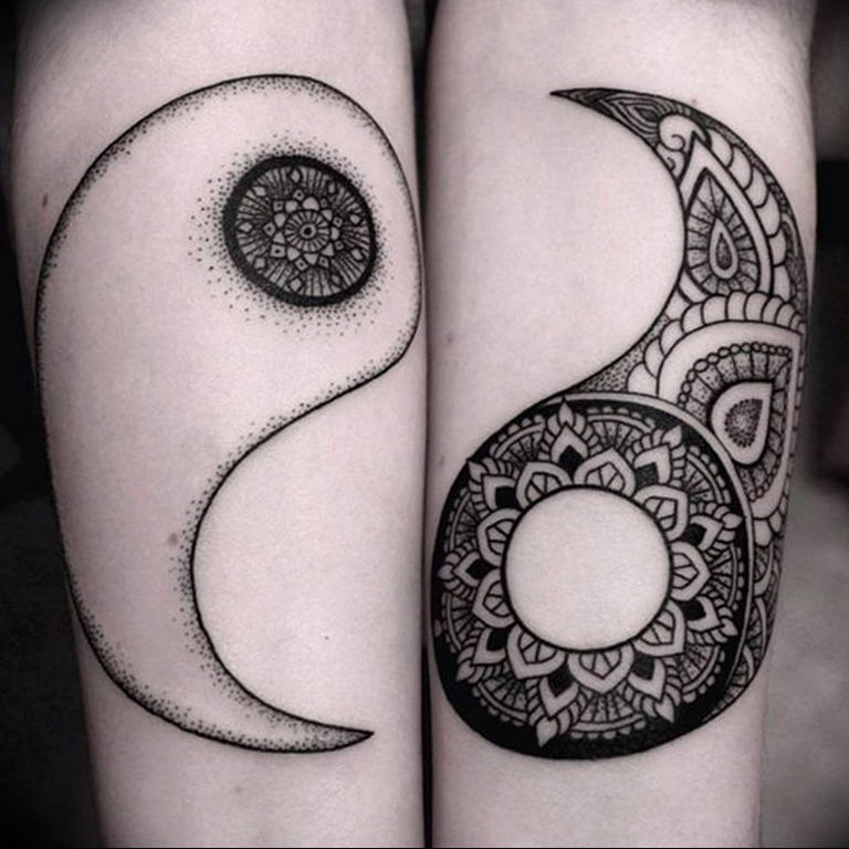Photo paired tattoos yin yang 15.07.2019 №010 - picture paired tattoos yin yang - tattoovalue.net