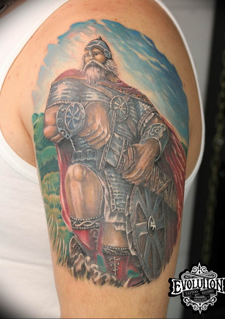 Photo tattoo Russian warriors 31.07.2019 №060 - tattoo bogatyr - tattoovalue.net