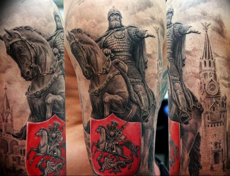 Photo tattoo Russian warriors 31.07.2019 №085 - tattoo bogatyr - tattoovalue.net