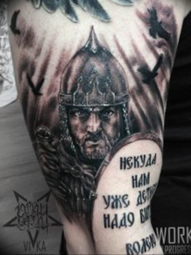Photo tattoo Russian warriors 31.07.2019 №115 - tattoo bogatyr - tattoovalue.net