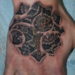 Photo tattoo biomechanics on hand 30.07.2019 №007 - biomechanics tattoo - tattoovalue.net