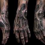 Photo tattoo biomechanics on hand 30.07.2019 №010 - biomechanics tattoo - tattoovalue.net