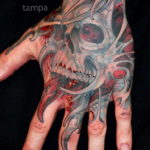 Photo tattoo biomechanics on hand 30.07.2019 №018 - biomechanics tattoo - tattoovalue.net