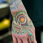 Photo tattoo biomechanics on hand 30.07.2019 №019 - biomechanics tattoo - tattoovalue.net