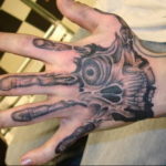 Photo tattoo biomechanics on hand 30.07.2019 №032 - biomechanics tattoo - tattoovalue.net