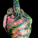 Photo tattoo biomechanics on hand 30.07.2019 №035 - biomechanics tattoo - tattoovalue.net