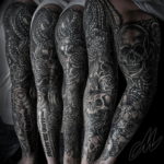 Photo tattoo black and white biomech 30.07.2019 №014 - biomechanics tattoo - tattoovalue.net