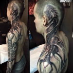 Photo tattoo black and white biomech 30.07.2019 №017 - biomechanics tattoo - tattoovalue.net