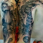 Photo tattoo black and white biomech 30.07.2019 №032 - biomechanics tattoo - tattoovalue.net