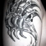 Photo tattoo black and white biomech 30.07.2019 №041 - biomechanics tattoo - tattoovalue.net