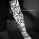 Photo tattoo black and white biomech 30.07.2019 №043 - biomechanics tattoo - tattoovalue.net