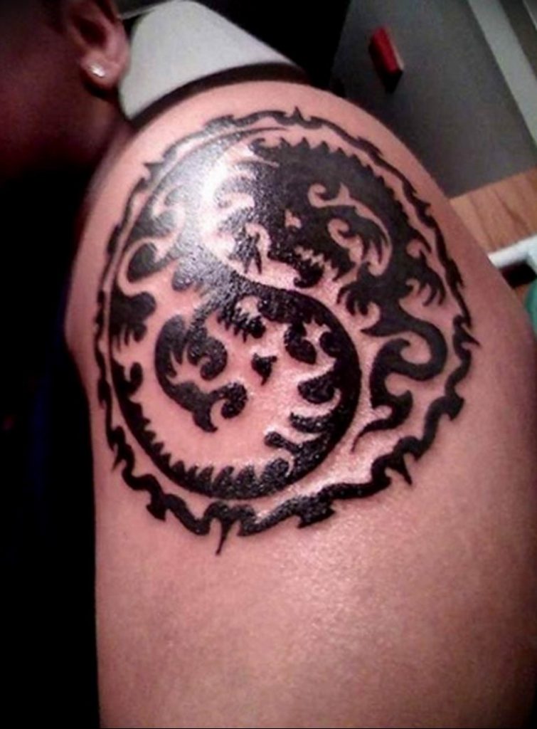 Photo yin yang dragon tattoo 15.07.2019 №016 - yin yang dragon tattoo ...