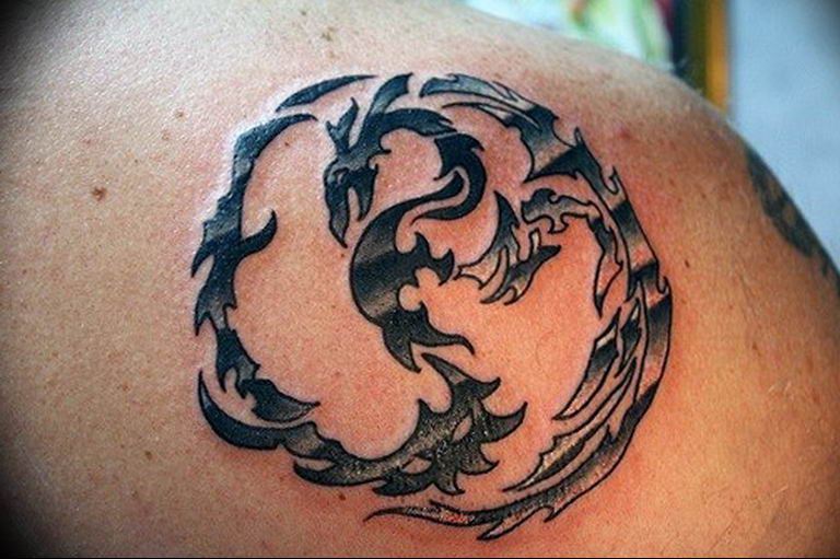 Photo yin yang dragon tattoo 15.07.2019 №003 - yin yang dragon tattoo - tattoovalue.net