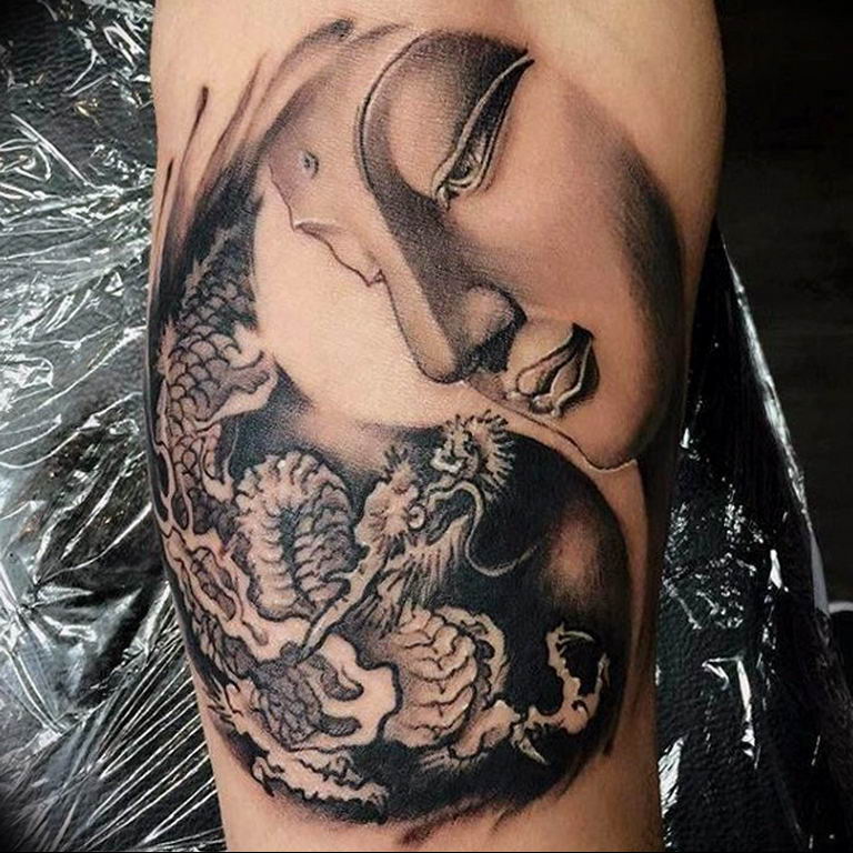 Photo yin yang dragon tattoo 15.07.2019 №009 - yin yang dragon tattoo - tattoovalue.net