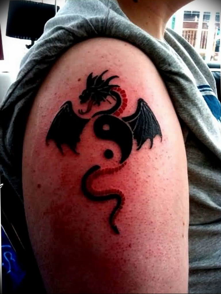 Photo yin yang dragon tattoo 15.07.2019 №011 - yin yang dragon tattoo - tattoovalue.net