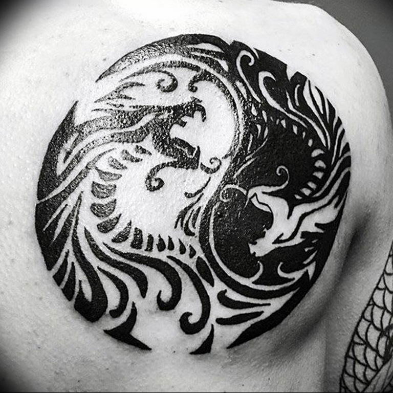 Photo yin yang dragon tattoo 15.07.2019 №013 - yin yang dragon tattoo - tattoovalue.net