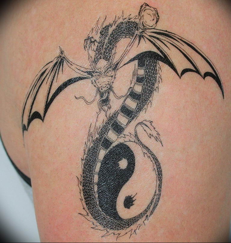 Photo yin yang dragon tattoo 15.07.2019 №015 - yin yang dragon tattoo - tattoovalue.net