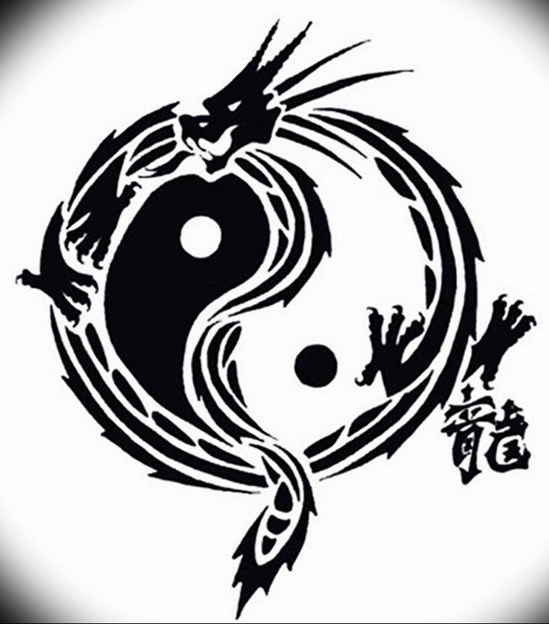 Photo yin yang dragon tattoo 15.07.2019 №017 - yin yang dragon tattoo - tattoovalue.net