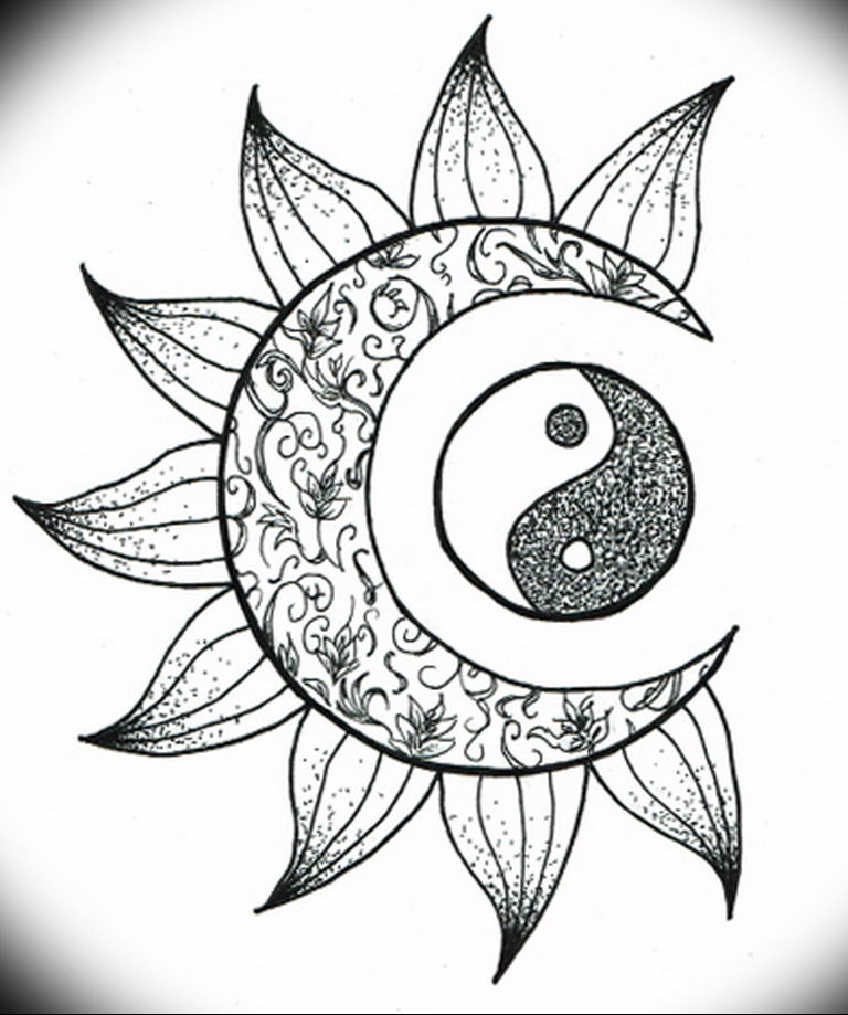 Photo yin yang tattoo sketch 1 15.07.2019 №005 - yin yang tattoo sketch - tattoovalue.net