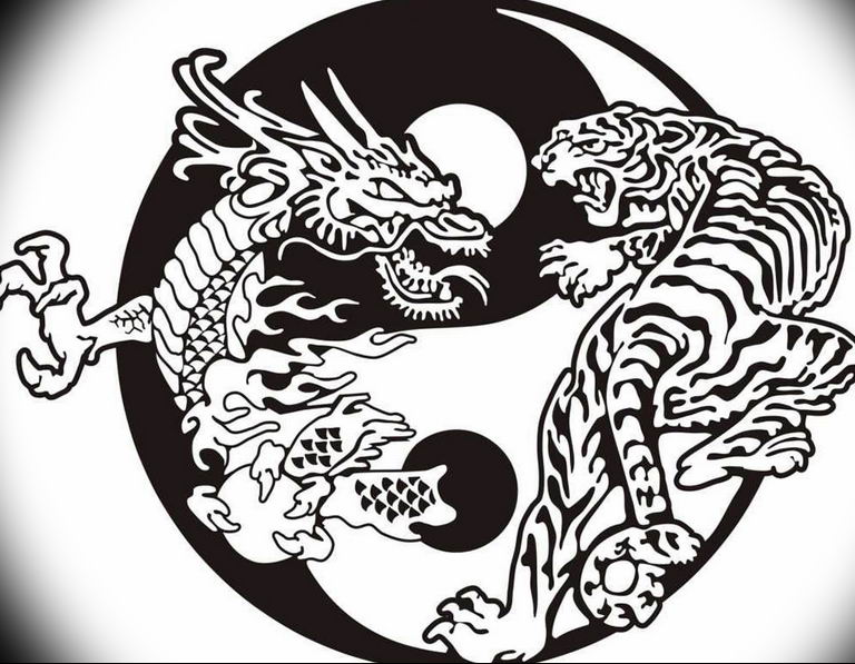 Photo yin yang tiger tattoo 15.07.2019 №003 - yin yang tiger tattoo - tattoovalue.net