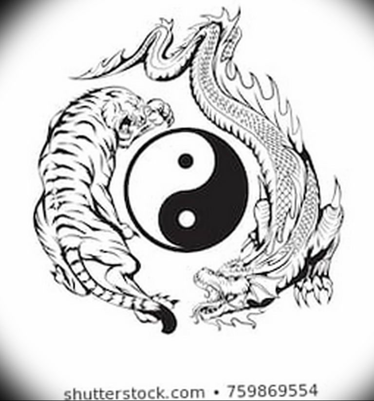 Photo yin yang tiger tattoo 15.07.2019 №006 - yin yang tiger tattoo - tattoovalue.net
