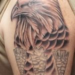 photo Golden Eagle tattoo 12.07.2019 №006 - example of drawing tattoo eagle - tattoovalue.net