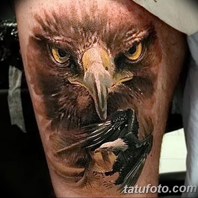 photo Golden Eagle tattoo 12.07.2019 №015 - example of drawing tattoo eagle - tattoovalue.net