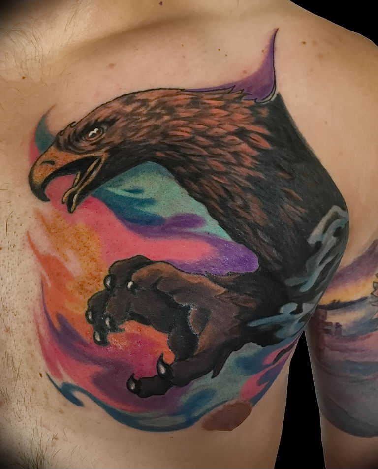 photo Golden Eagle tattoo 12.07.2019 №020 - example of drawing tattoo eagle - tattoovalue.net