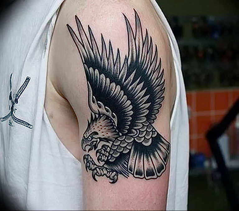 photo Golden Eagle tattoo 12.07.2019 №044 - example of drawing tattoo eagle - tattoovalue.net