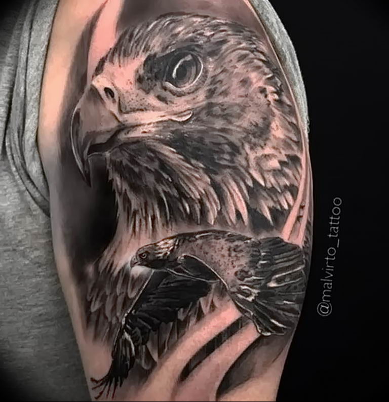 photo Golden Eagle tattoo 12.07.2019 №045 - example of drawing tattoo eagle - tattoovalue.net