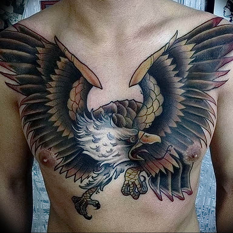 photo Golden Eagle tattoo 12.07.2019 №052 - example of drawing tattoo eagle - tattoovalue.net